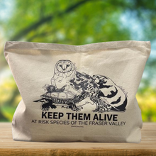 Load image into Gallery viewer, Canvas Tote Bag featuring Fraser Valley species at risk